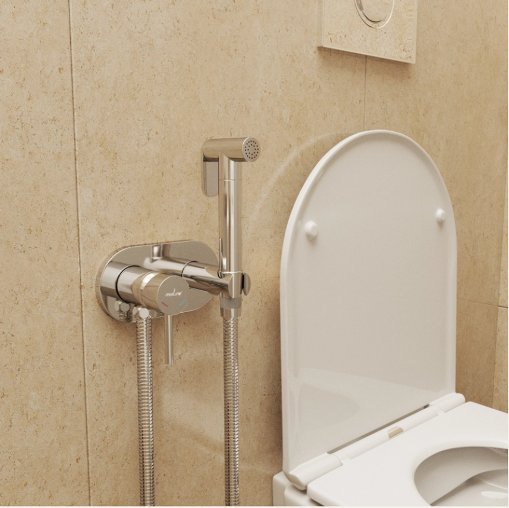 Смеситель с гигиенической лейкой 25k MIXLINE ML31-085 "Ray" встраиваемый