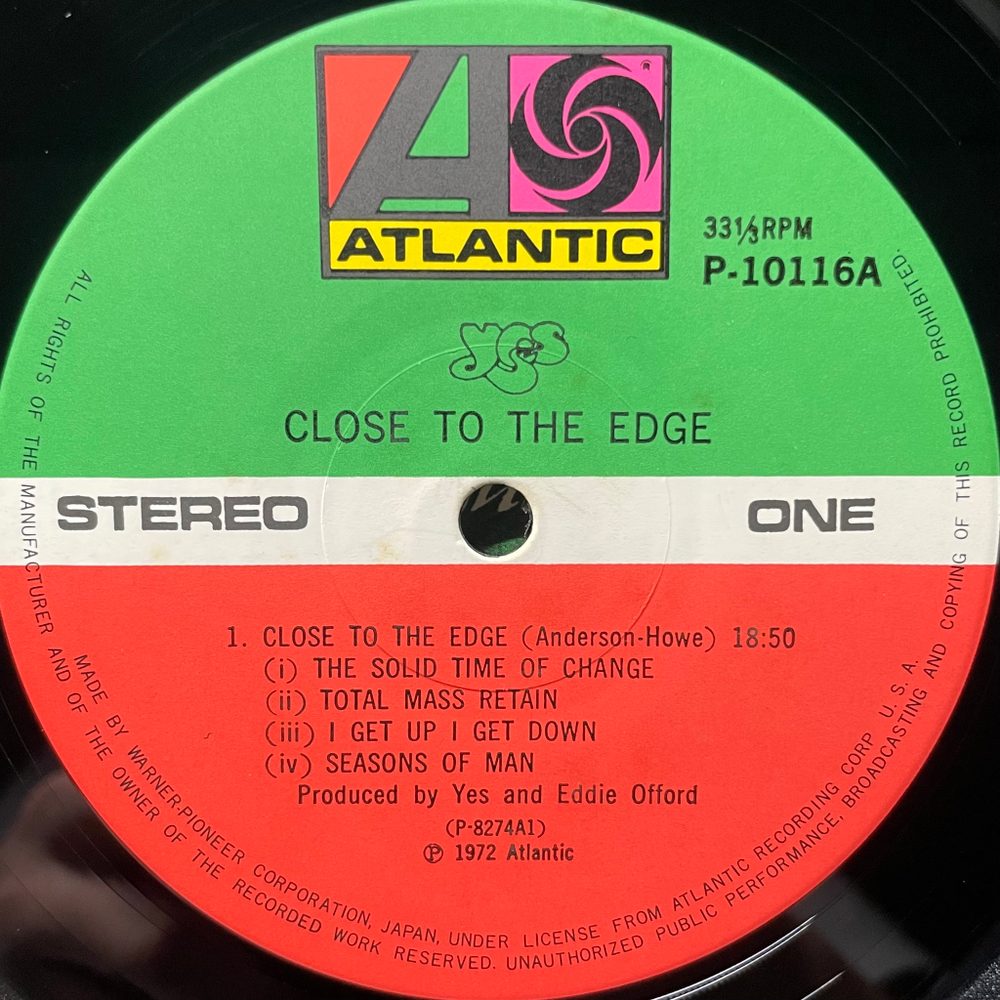 Yes ‎– Close To The Edge (Япония 1976г.)