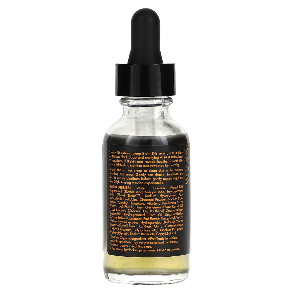SheaMoisture, African Black Soap, ночная восстанавливающая сыворотка с AHA / BHA, 30 мл (1 жидк. унц.)