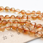 "Цитрин" бусины (кварц), диаметр около 8,4-8,6 мм, цена за 11 шт (1/4 нити)