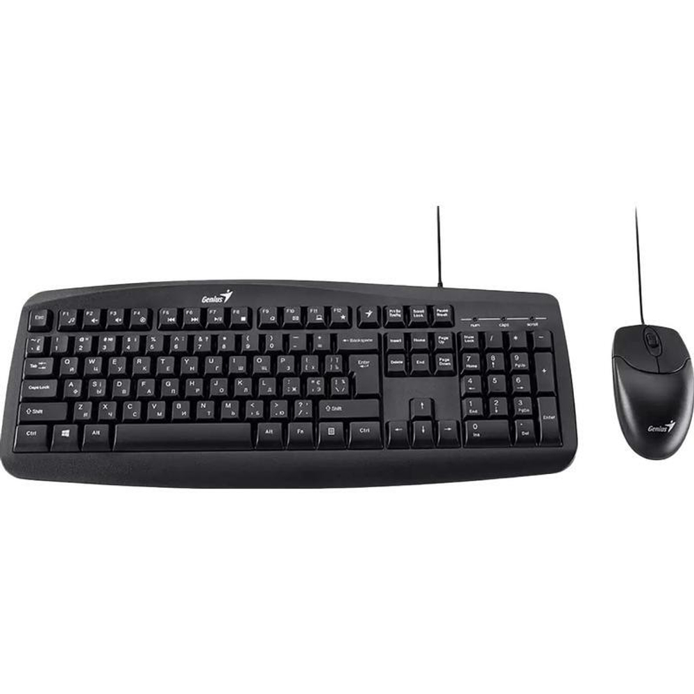 Проводной комплект клавиатура + мышь Genius KM-200 (USB) Black