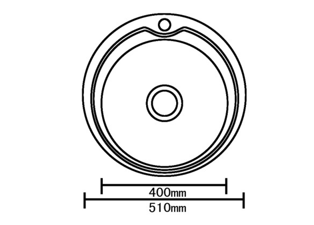 Мойка врезная D 510 0.8*180 с сифоном