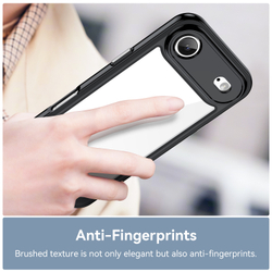 Прозрачный чехол для iPhone Air, с усиленными защитными рамками черного цвета