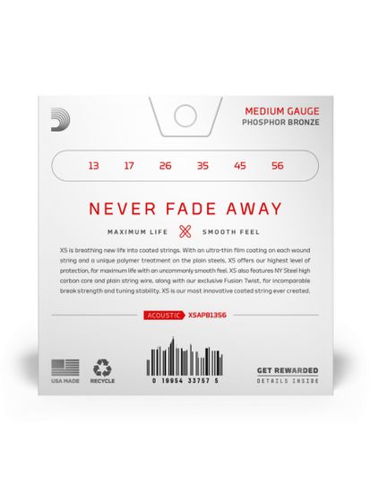 Струны для акустической гитары 13-56 D'Addario XS XSAPB1356