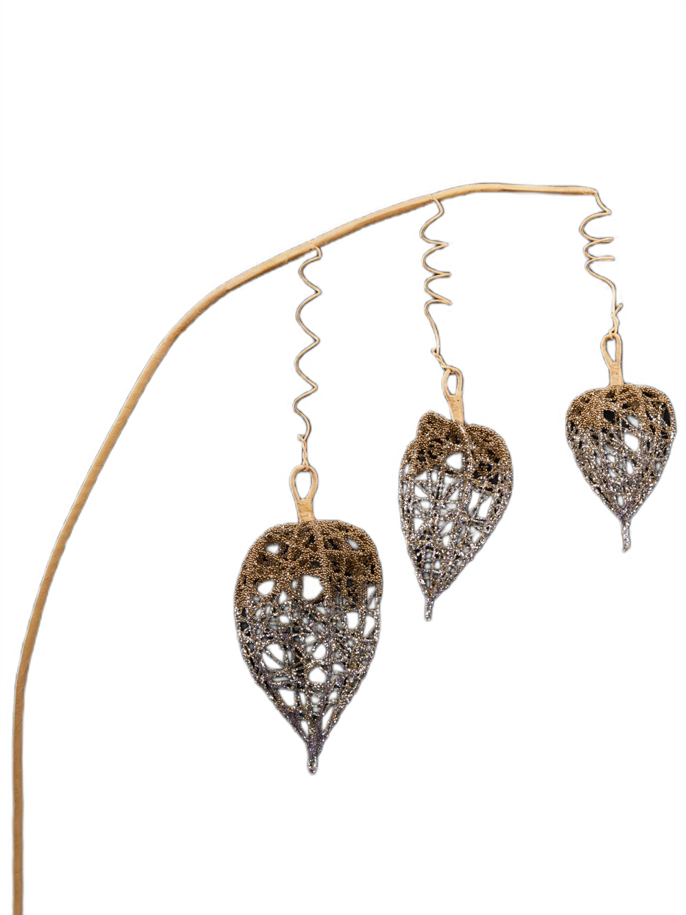 Веточка физалис 58см ChristmasDeLuxe золото