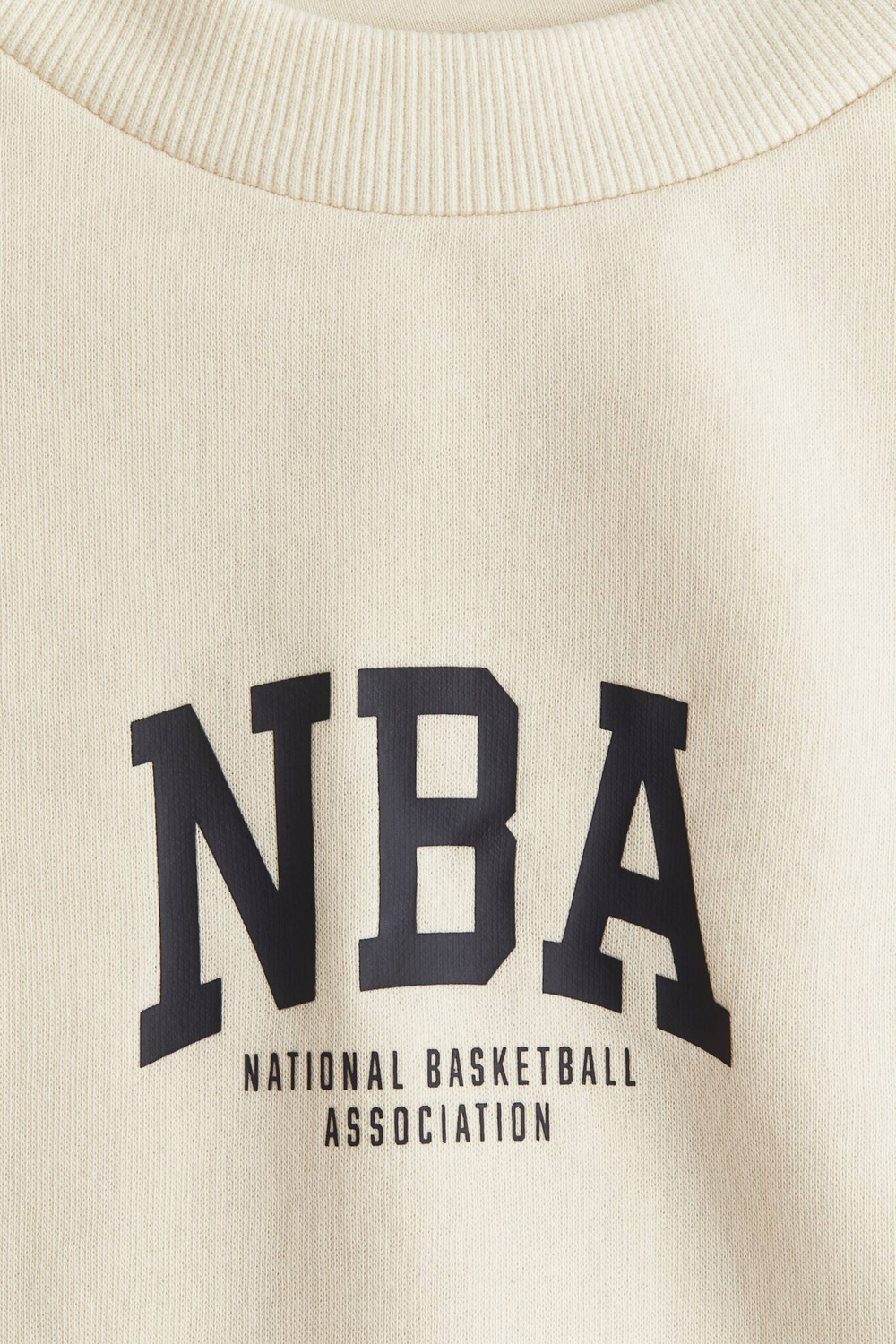 H&M Толстовка оверсайз с принтом, светло-бежевый