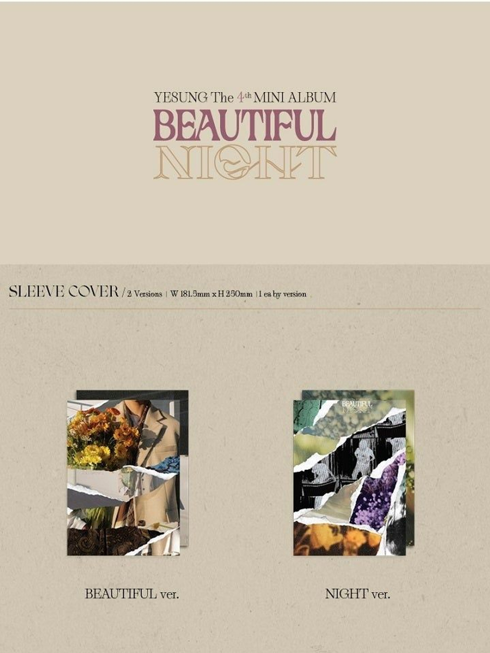 Альбом Super Junior Yesung - Beautiful Night 4th Mini Album PHOTOBOOK Version 2 Cover SET