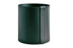 зеленая кожаная корзина для мусора