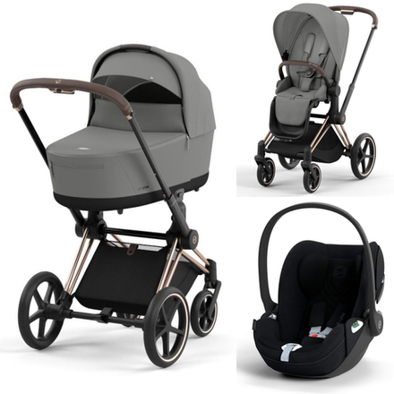 Коляска Cybex Priam IV 3 в 1 цвет Mirage Grey на шасси Rosegold