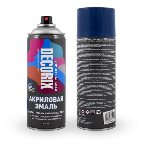 Эмаль аэроз. DECORIX акрил. темно-синяя 520мл  0101-74 DX * АКЦИЯ