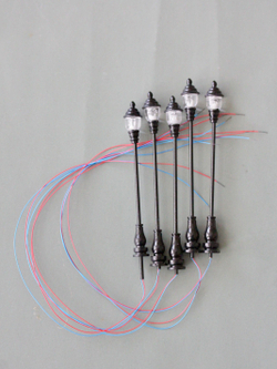 Фонари уличные миниатюрные для макетов "Парковый" (86 мм; 5 штук) / модель фонаря для парков и железных дорог