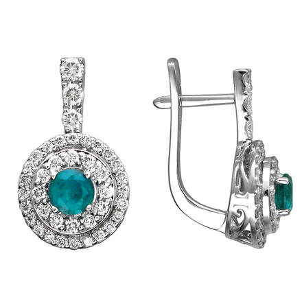 Серьги с бриллиантом  из белого золота JA-S-625251-2