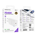 Сетевой адаптер питания BOROFONE BA86A PD 45W (белый)