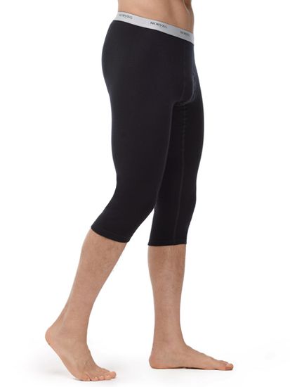 Термобелье мужское кальсоны Norveg  длинной 3/4 из шерсти мериноса 14CCM004, чёрные