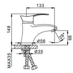 Смеситель для раковины, Frap, корот изл, с картриджем, хром, F1001
