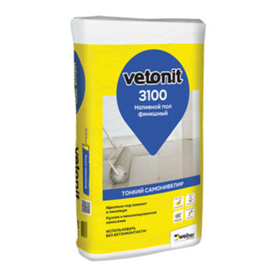 Наливной пол ровнитель финишный Weber.vetonit 3100 самовыравнивающийся 20 кг 1-15мм (Ветонит)