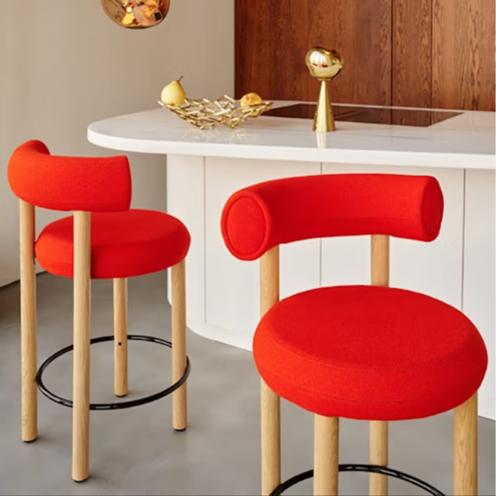 Полубарный стул Fat Wood 65cm Grey