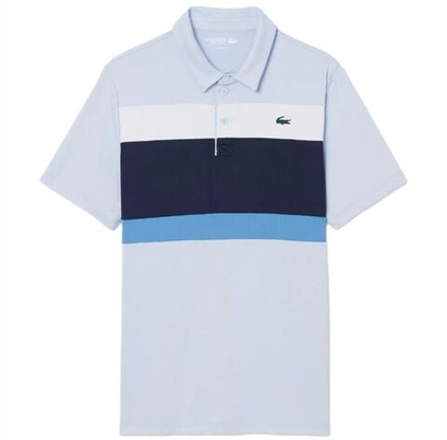 Теннисное поло Lacoste Ultra Dry Stretch Colour-Block - light blue/navy blue/white