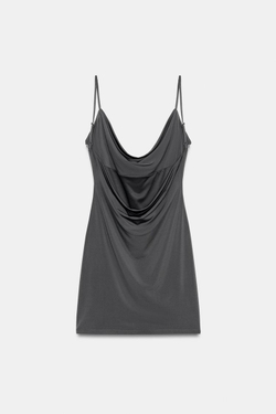 ZARA КОМБИНИРОВАННОЕ ПЛАТЬЕ, ТЕМНЫЙ СВИНЕЦ