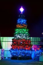 Светодинамическая елка каркасная - встроенная гирлянда цветная -"Уральская" 19 м