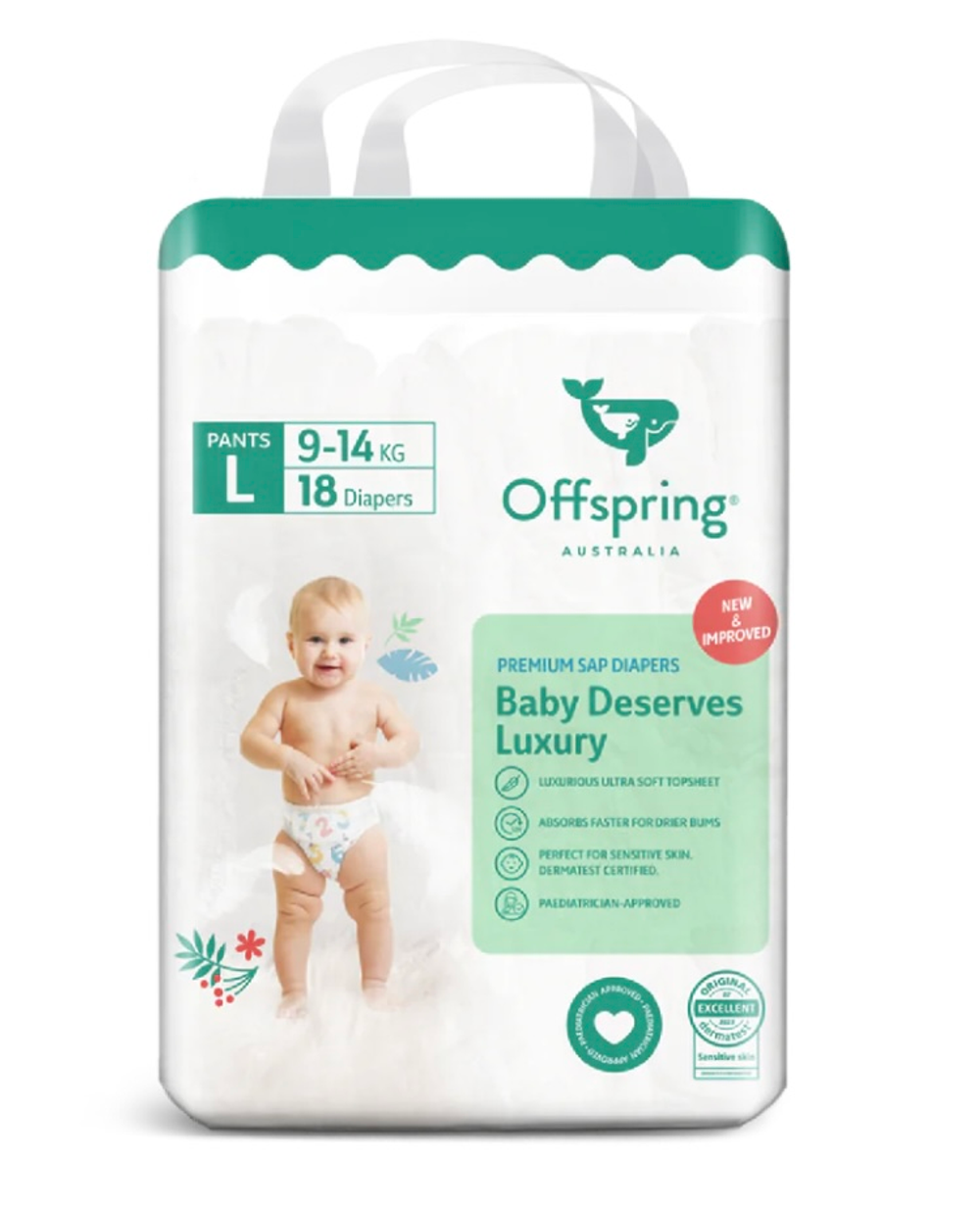 Offspring трусики-подгузники, L 9-14 кг. 36 шт. расцветка Море