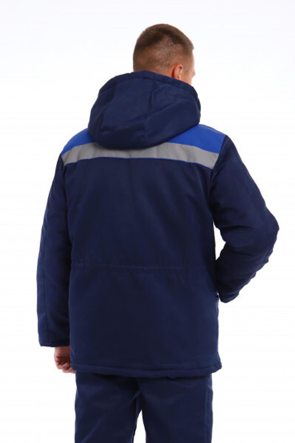 Куртка мужская утеплённая "Бригадир СОП" тёмно-синий/василёк