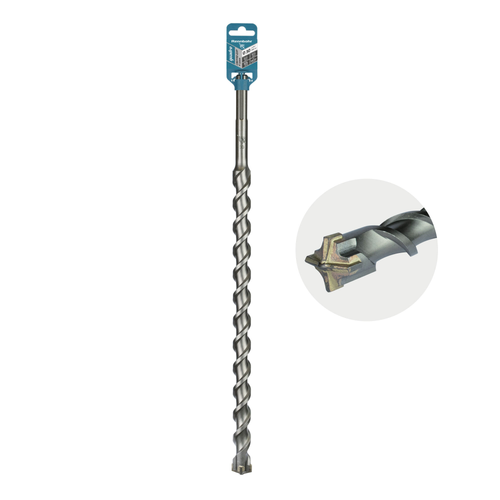 Бур по бетону SDS-Max 4 грани 30x570/440мм Rennbohr Quadro