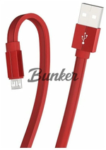 Кабель USB - micro-USB Borofone BU8, красный металл штекер, 1,2м, плоский красный TPE