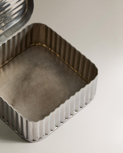Zara Home Коробка для хранения из нержавеющей стали, цвет серебристый, 3.5 см