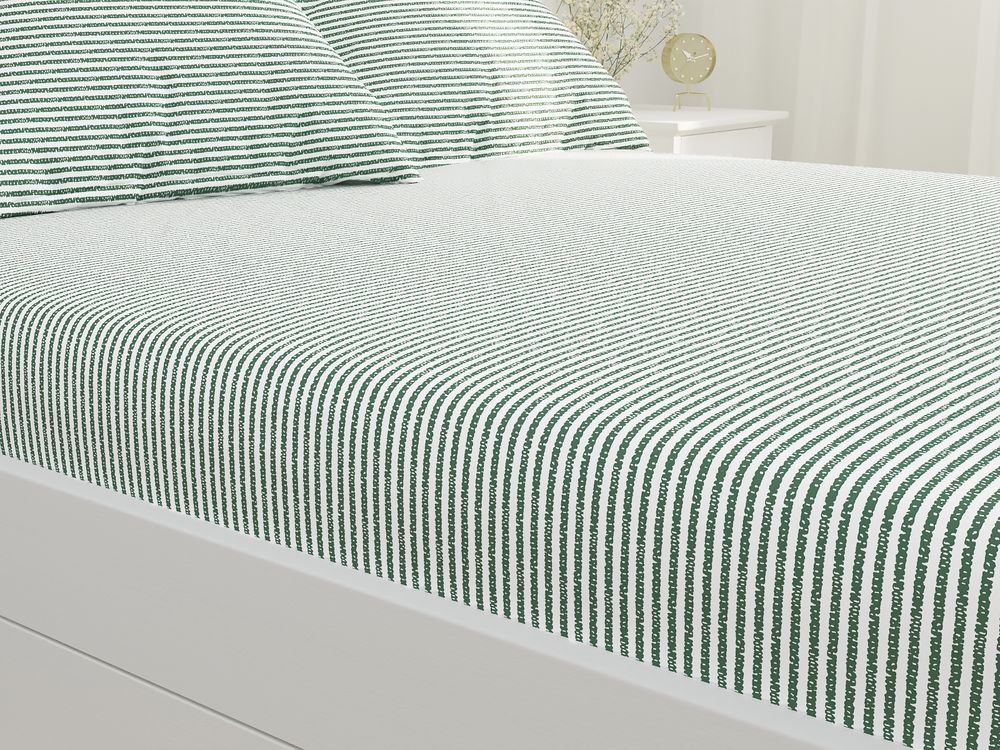 Простынь на резинке Сказка "Green" 160х200 см, перкаль