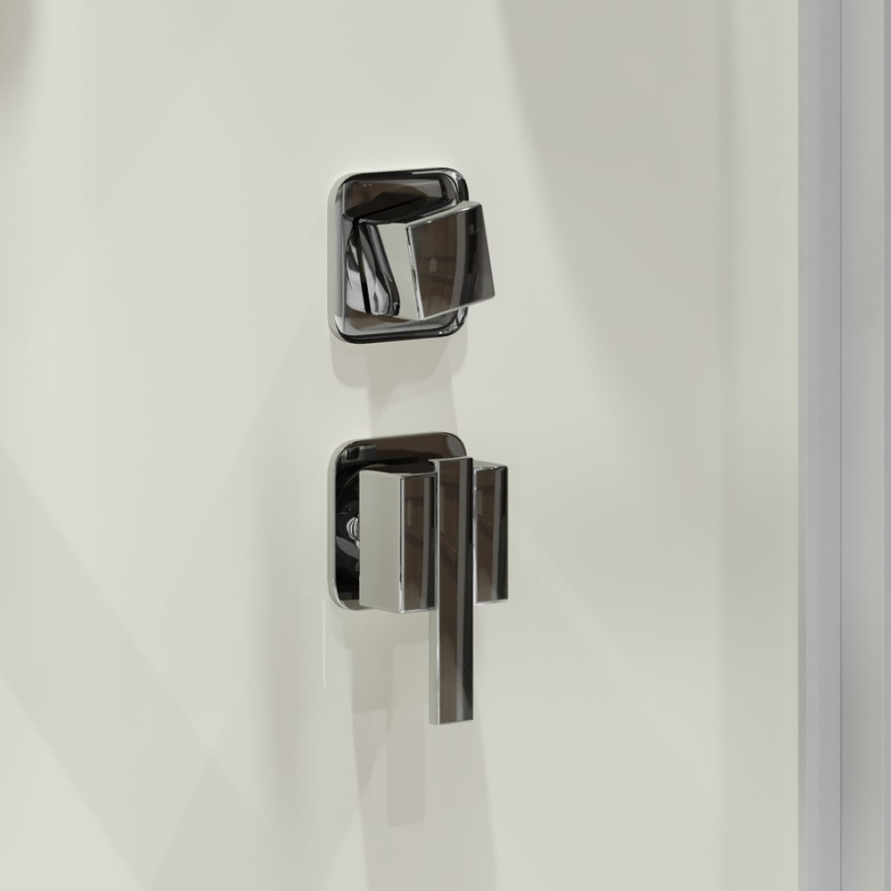 Душевая кабина Niagara Standart ST100/80/15Q/BK (100х80х200) прямоугольник,поддон 15см,распашная,проф.белый,без крыши,3 места