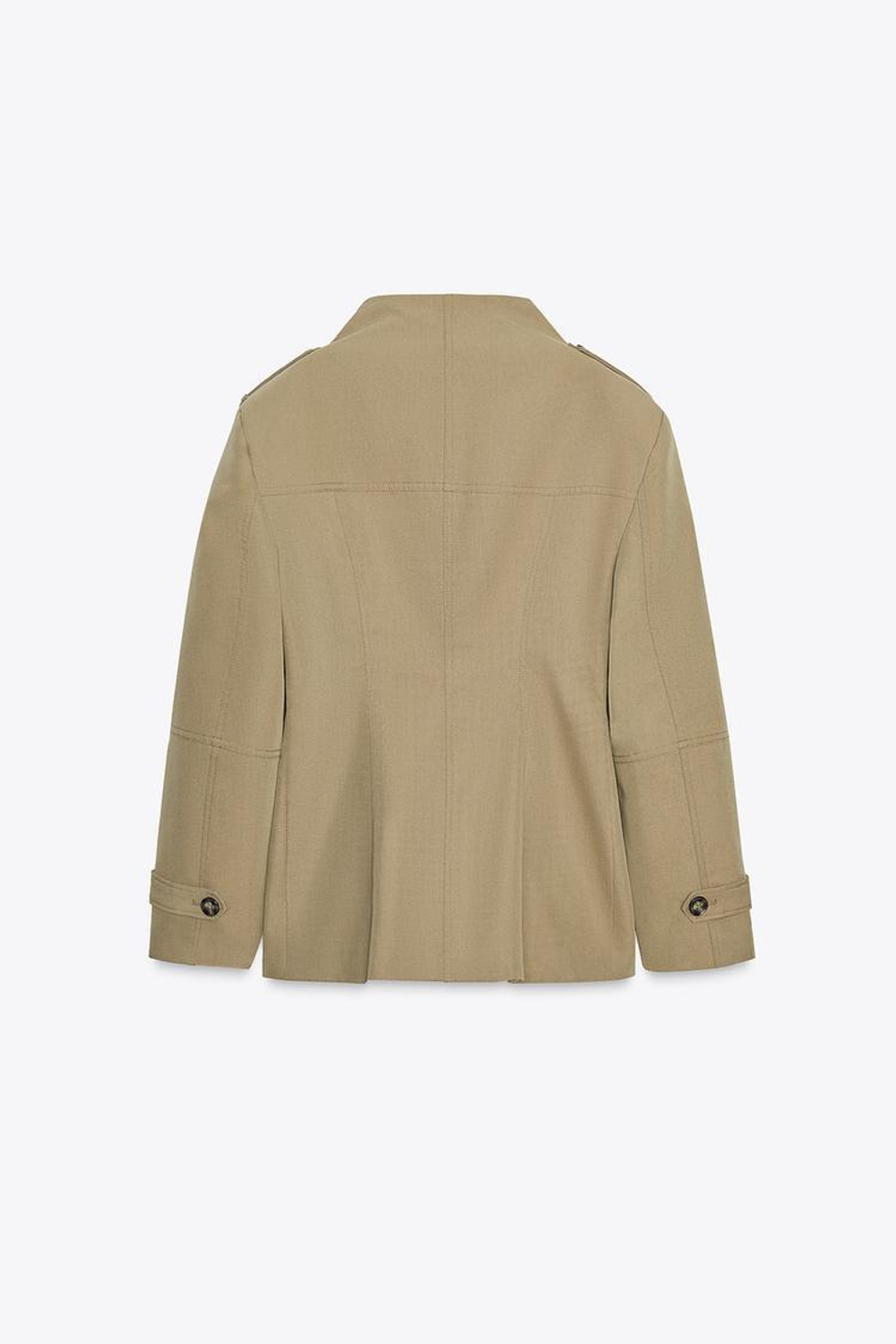 ZARA КУРТКА С КАРМАНАМИ И ХЛЯСТИКАМИ, СВЕТЛЫЙ ХАКИ