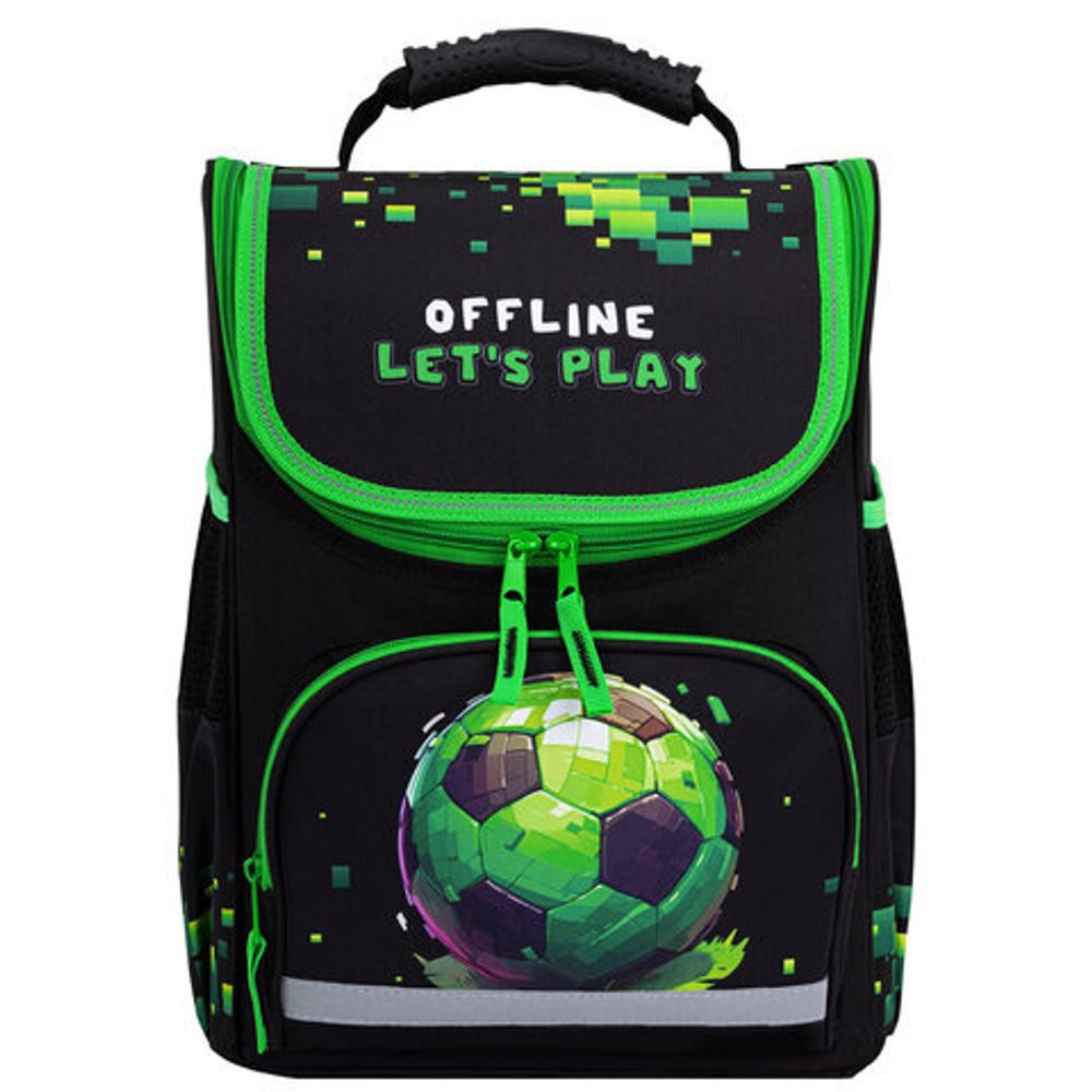 Ранец ПИФАГОР BASIC, 1 отделение, 3 кармана, эргономичная спинка, "Offline", 35х28х18 см, 273139