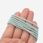 Хрустальный жемчуг, оттенок "Тиффани", шар 3,1мм, улучшенное покрытие