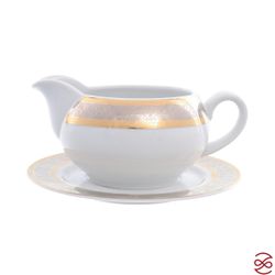 Столовый сервиз на 6 персон Thun Опал широкий кант платина золото 28 предметов