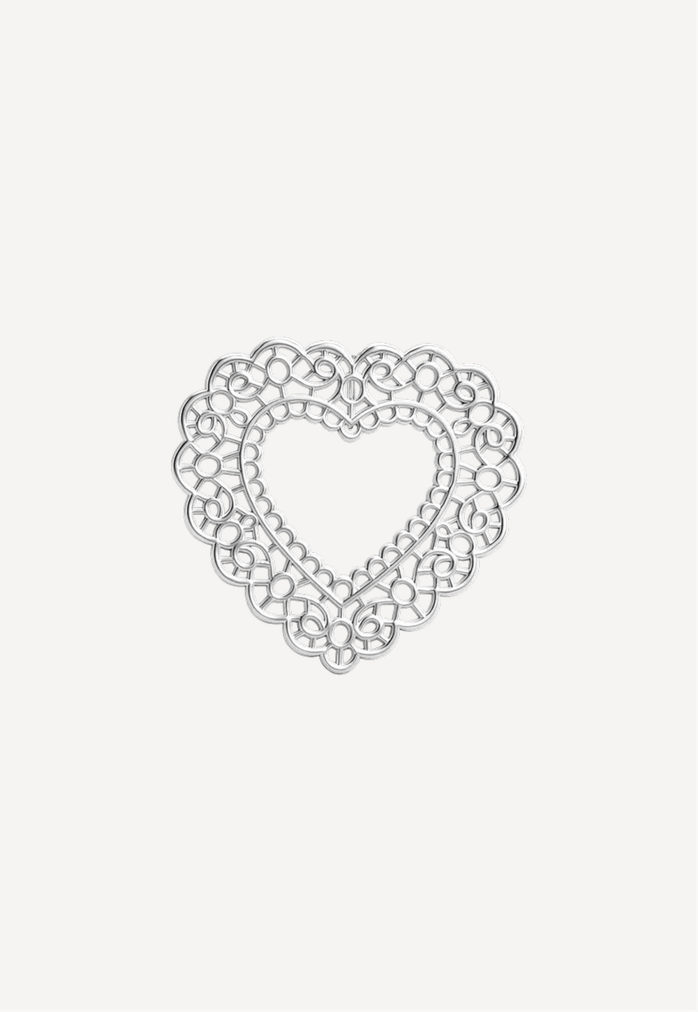 Подвес из серебра "Большое кружевное сердце"