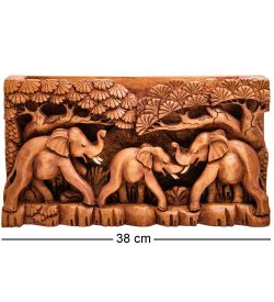 Decor and Gift 17-014_B Панно резное «Слоны» (суар, о.Бали)
