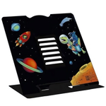 Подставка для книг и учебников "Космонавт на динозавре" черный металл (Феникс+)