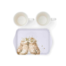 Royal Worcester - Набор Wrendale Designs из 2 чашек по 180 мл с подносом в виде совы / артикул   X0011658893  / GTIN 749151669468
