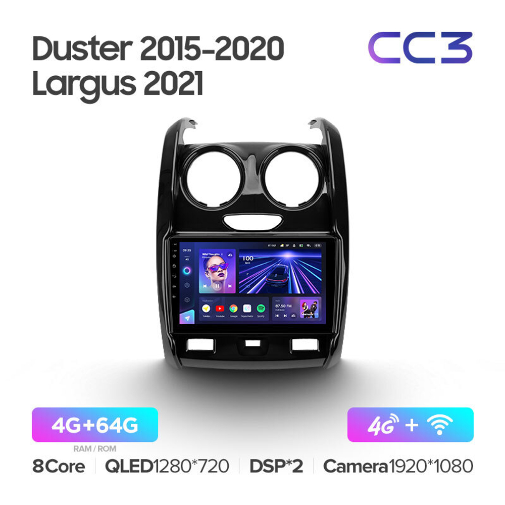 Teyes CC3 9"для Renault Duster, LADA Largus 2015-2021