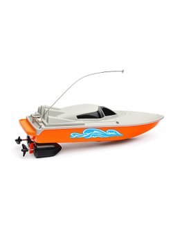 Игрушка Лодка Спортивная радиоуправляемая (0036-3) цвет серо-оранжевый