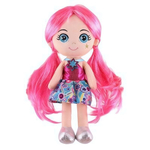 Мягкая игрушка "Кукла Глория с Ярко-Розовыми Волосами в Платье" 32см (Maxitoys)