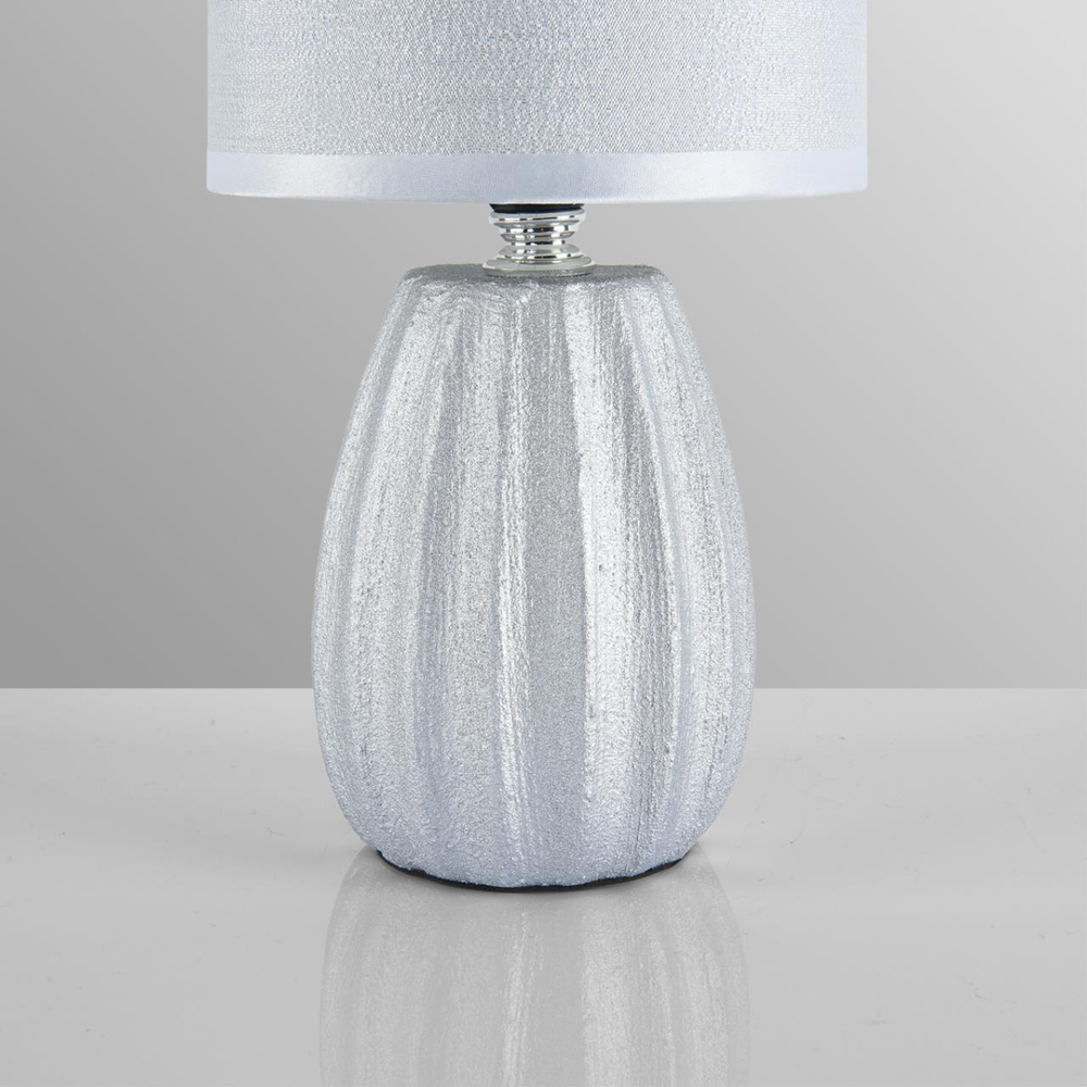 8172/1T COUNTY LN26 497 серебро/серый керамика/текстиль Настольная лампа E14 1*40W 220V EVANA