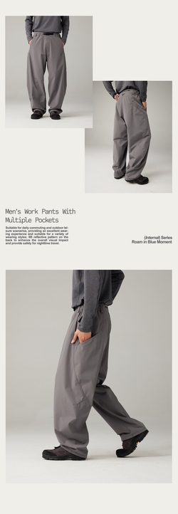 Брюки Nothomme Blue Multi-Pocket Outdoor Sports Casual Wide-Leg Cargo Pants