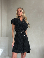 Платье-пиджак двубортное в полоску