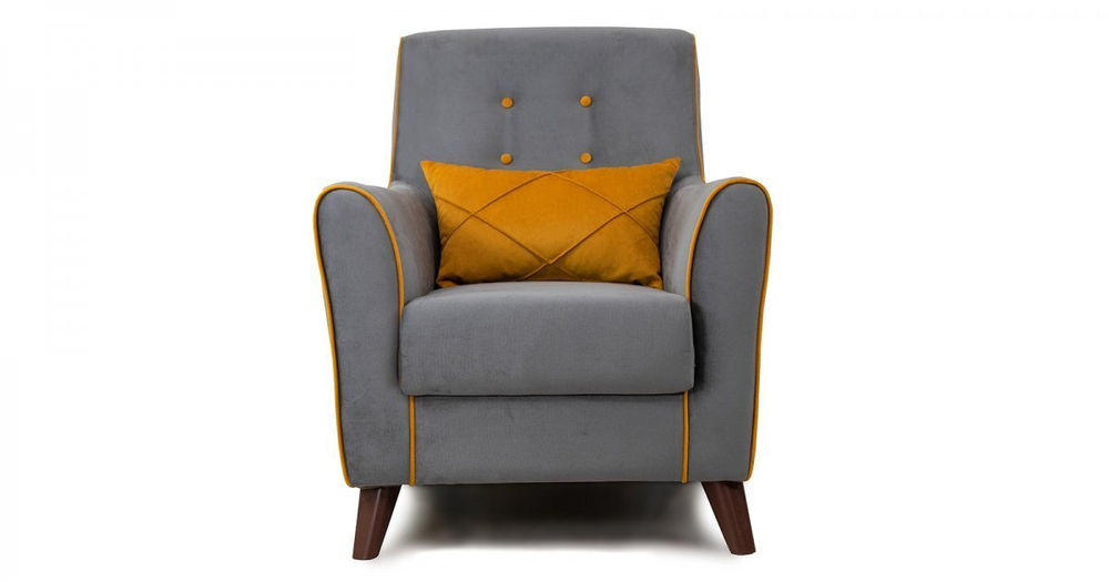 Кресло Френсис велюр кварцевый серый