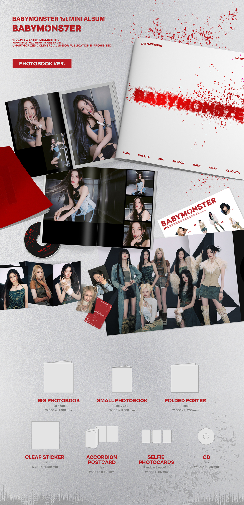 Альбом BABYMONSTER - 1st MINI ALBUM [BABYMONS7ER] (PHOTOBOOK VER.)