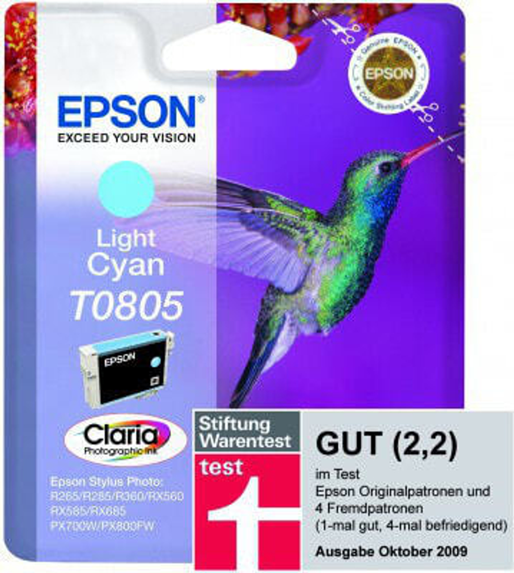 Epson Hummingbird Singlepack Light Cyan T0805 Claria Photographic Ink C13T08054010