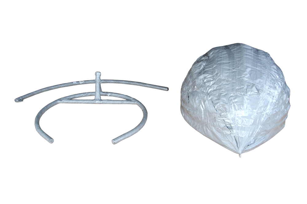 Кресло подвесное Элис арт.CN14625 (стойка+осн.черн.,корзн.серая.,подуш.сер. 3уп.(М))