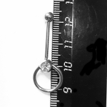 Штанга 16 мм , толщиной 1,6 мм для пирсинга языка с шариком 5мм и кольцом с кристаллом 10мм. Медицинская сталь